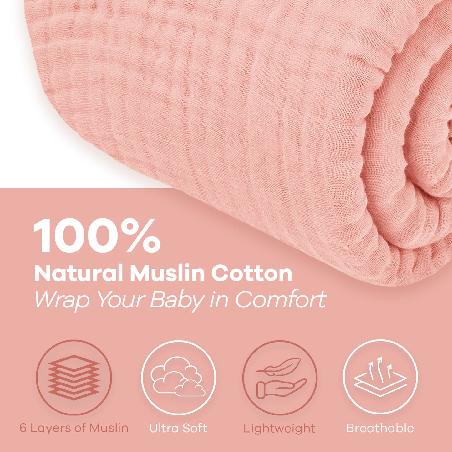 Adult Muslin Blanket in Lace Pink