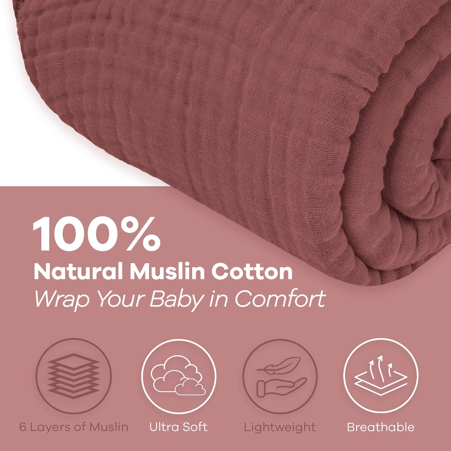 Adult Muslin Blanket in Wine