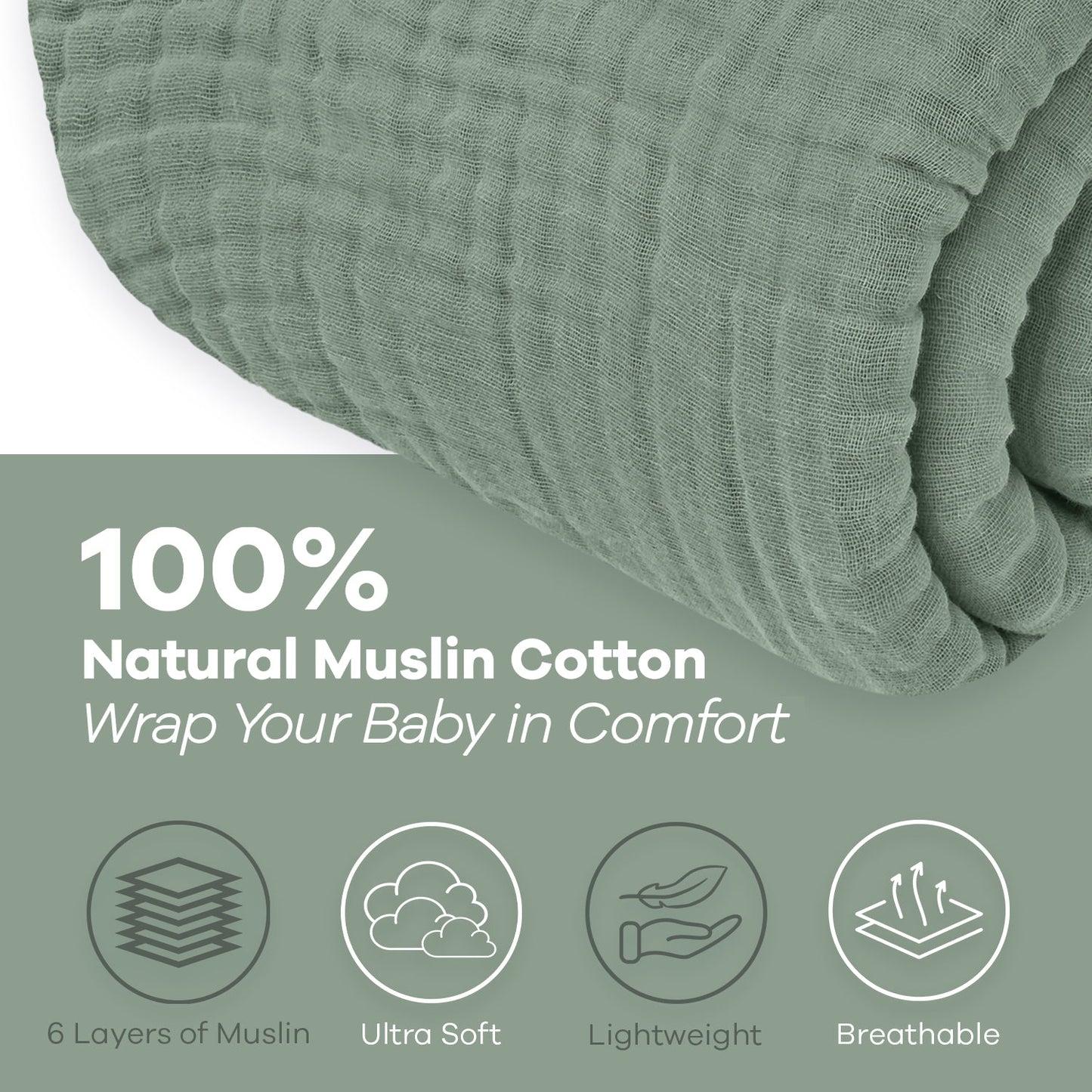 Adult Muslin Blanket in Fern