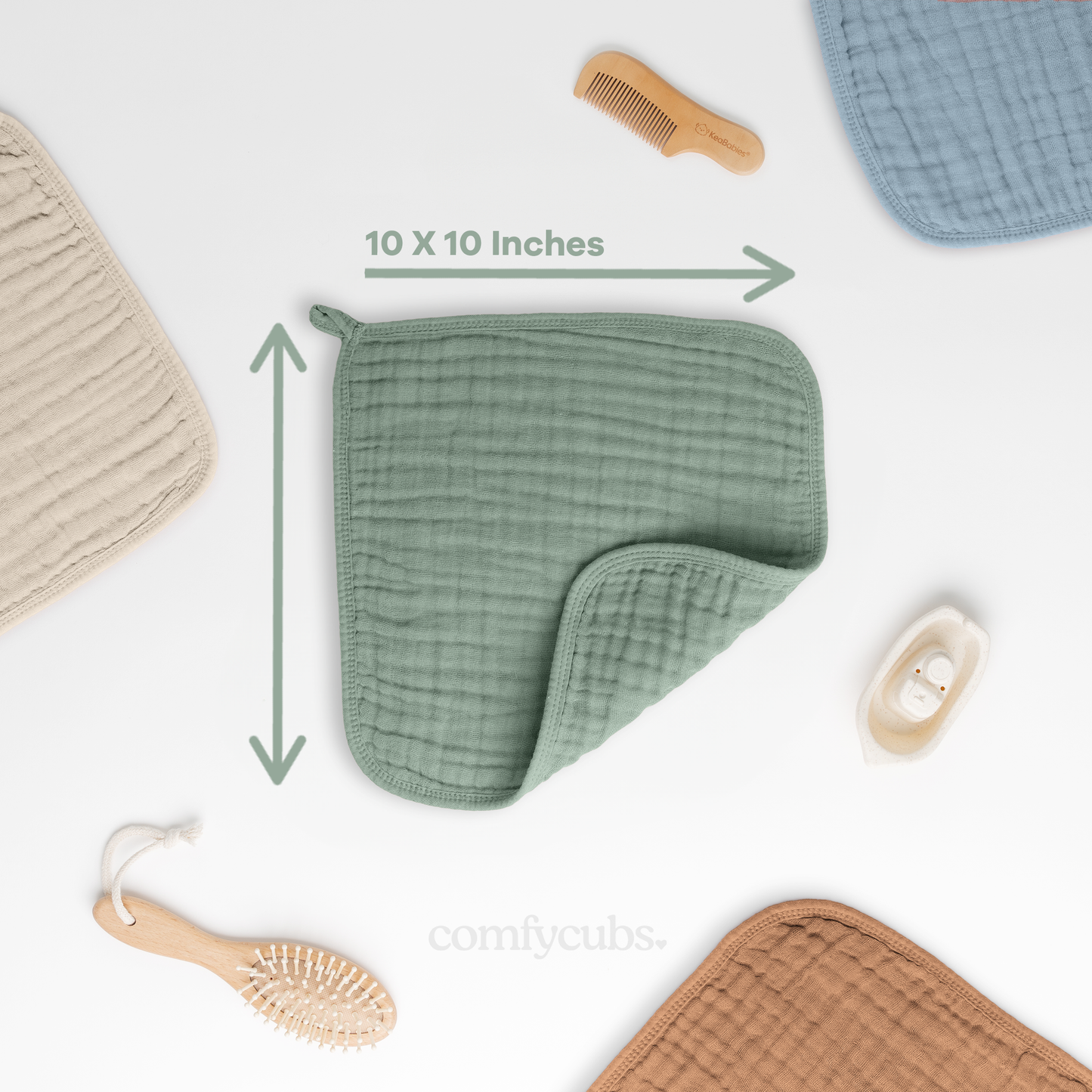 Muslin Washcloths - Fern