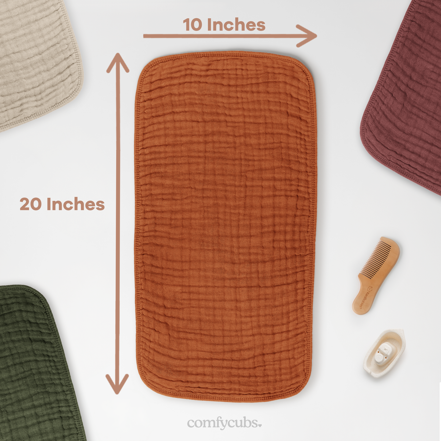 Muslin Burp Cloths - Garnet