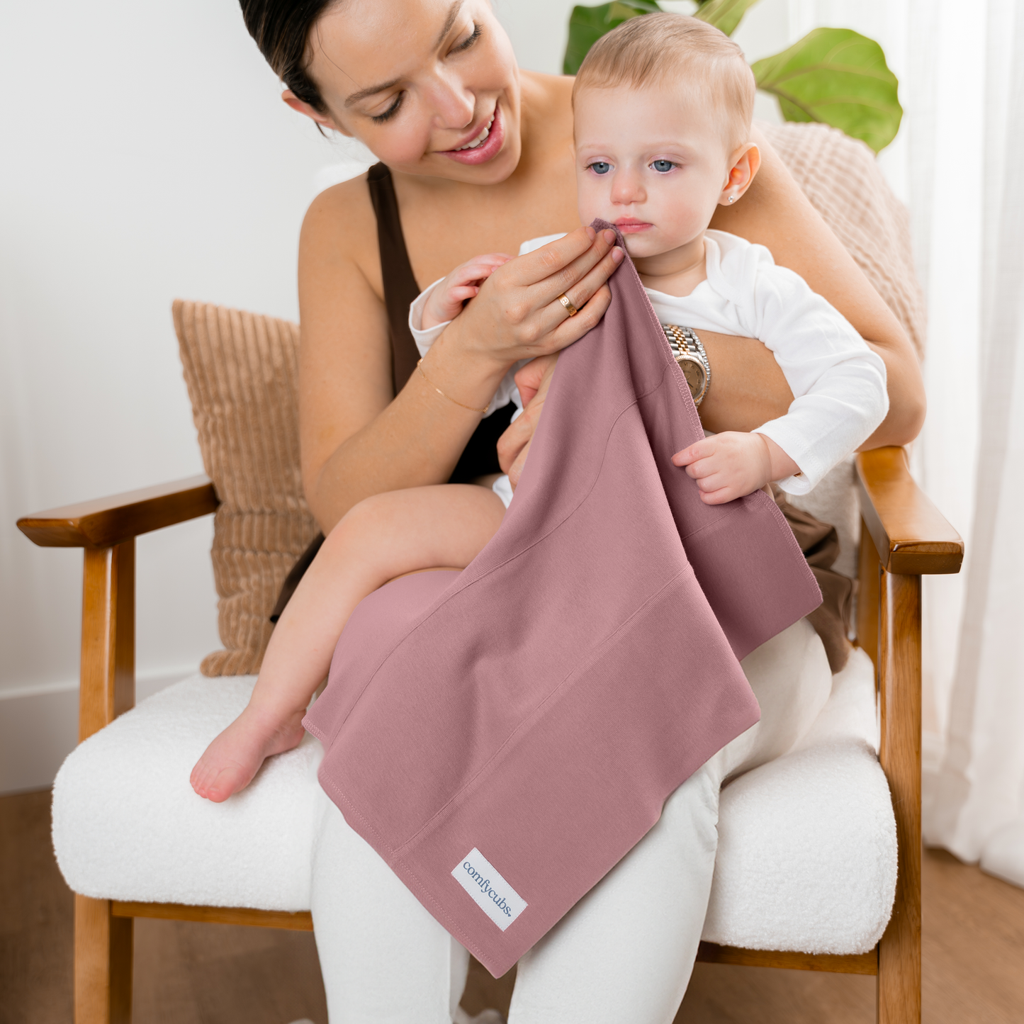 Cotton Burp Cloths - Mauve