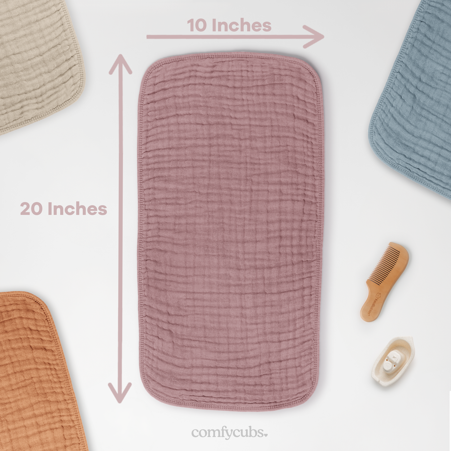 Muslin Burp Cloths - Mauve