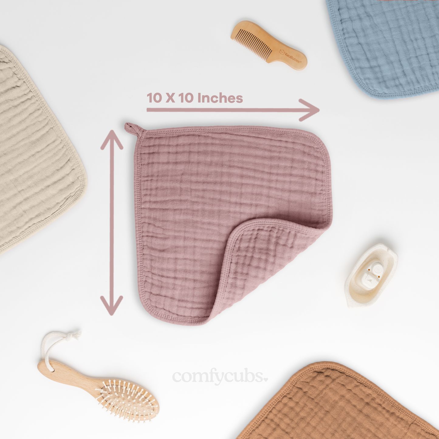 Muslin Washcloths - Mauve