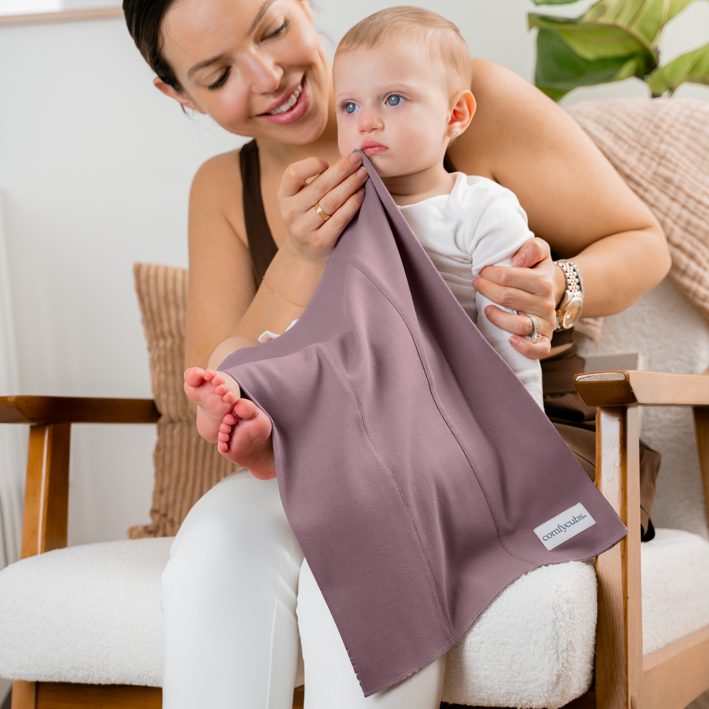 Cotton Burp Cloths - Mulberry