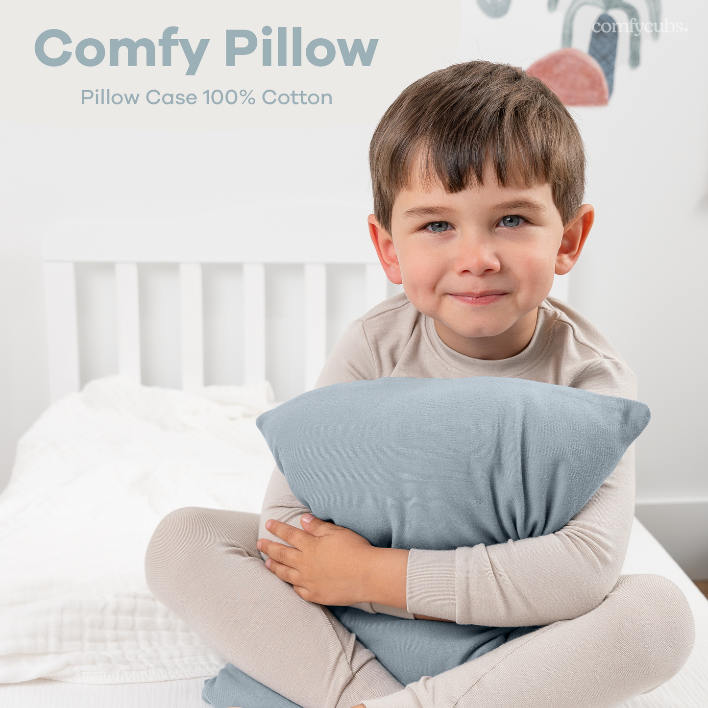 Toddler Pillows with Soft Cotton Pillow Case - Pacific Blue