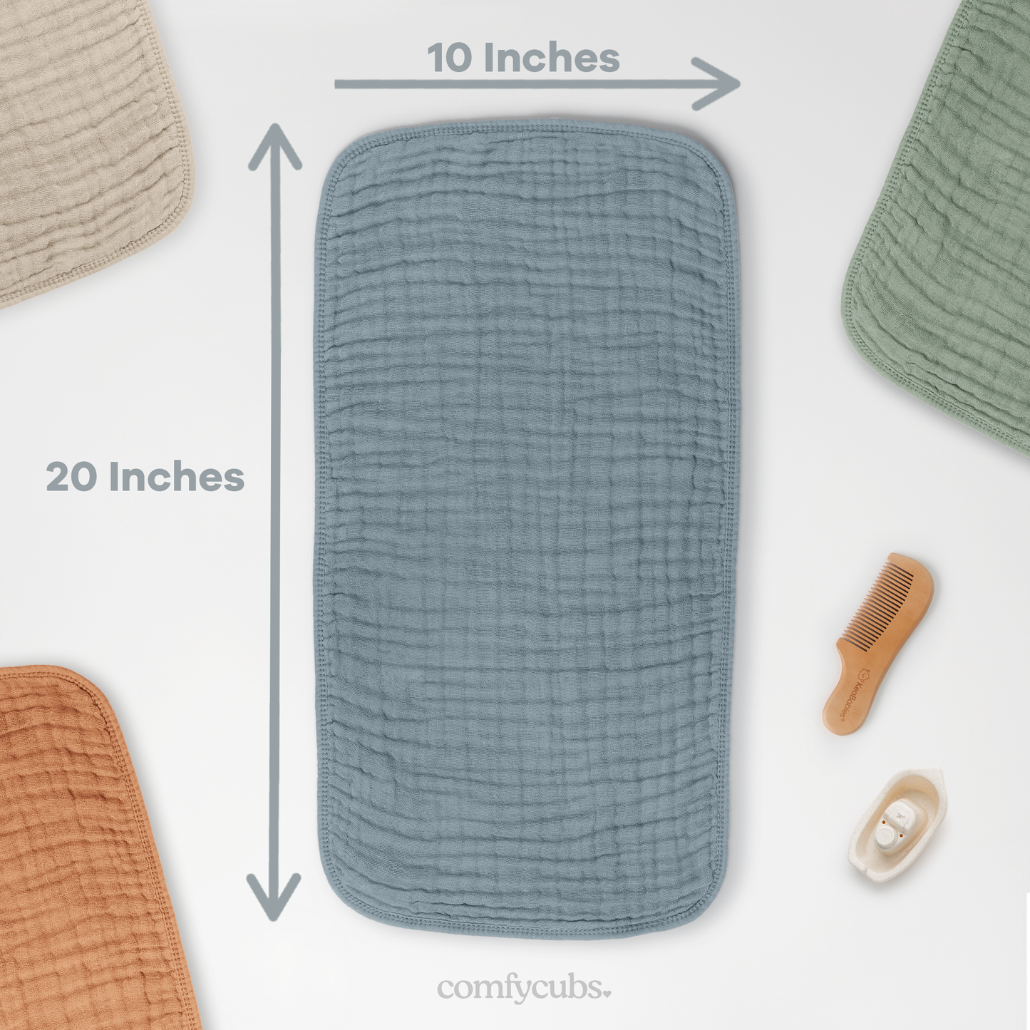 Muslin Burp Cloths - Pacific Blue