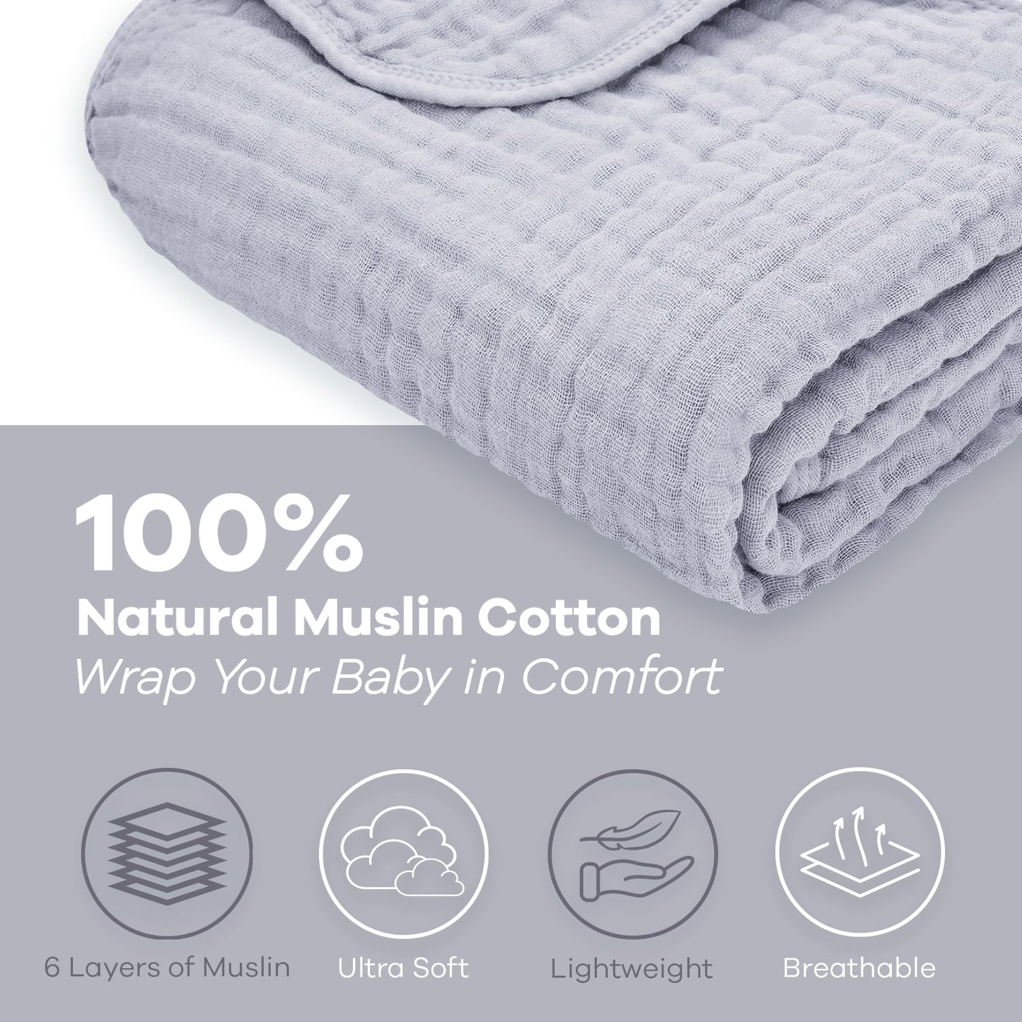 Baby Muslin Blanket in Heather