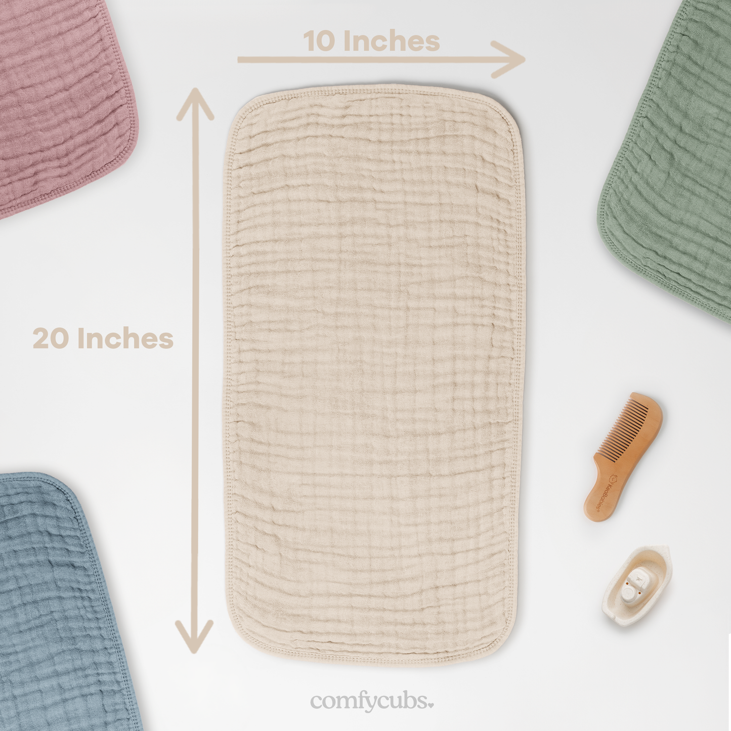 Muslin Burp Cloths - Sand