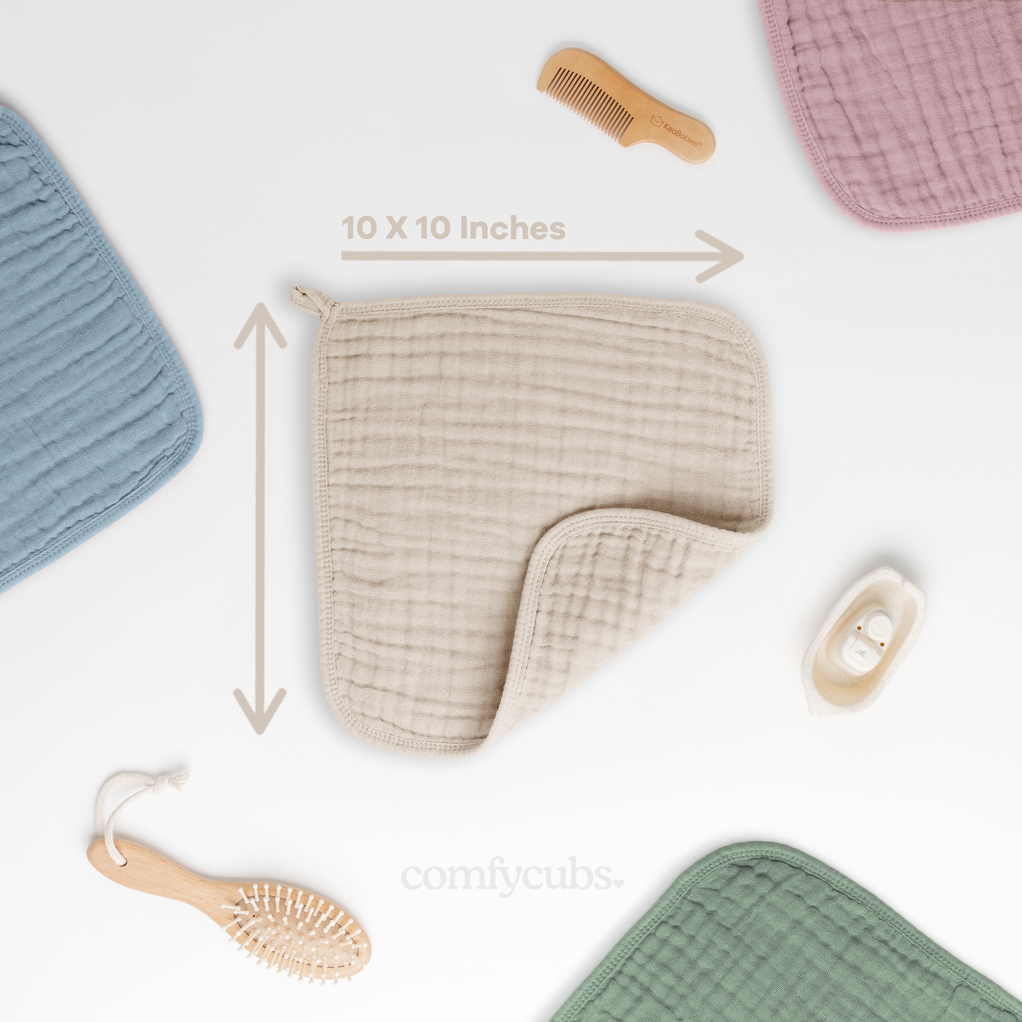 Muslin Washcloths - Sand