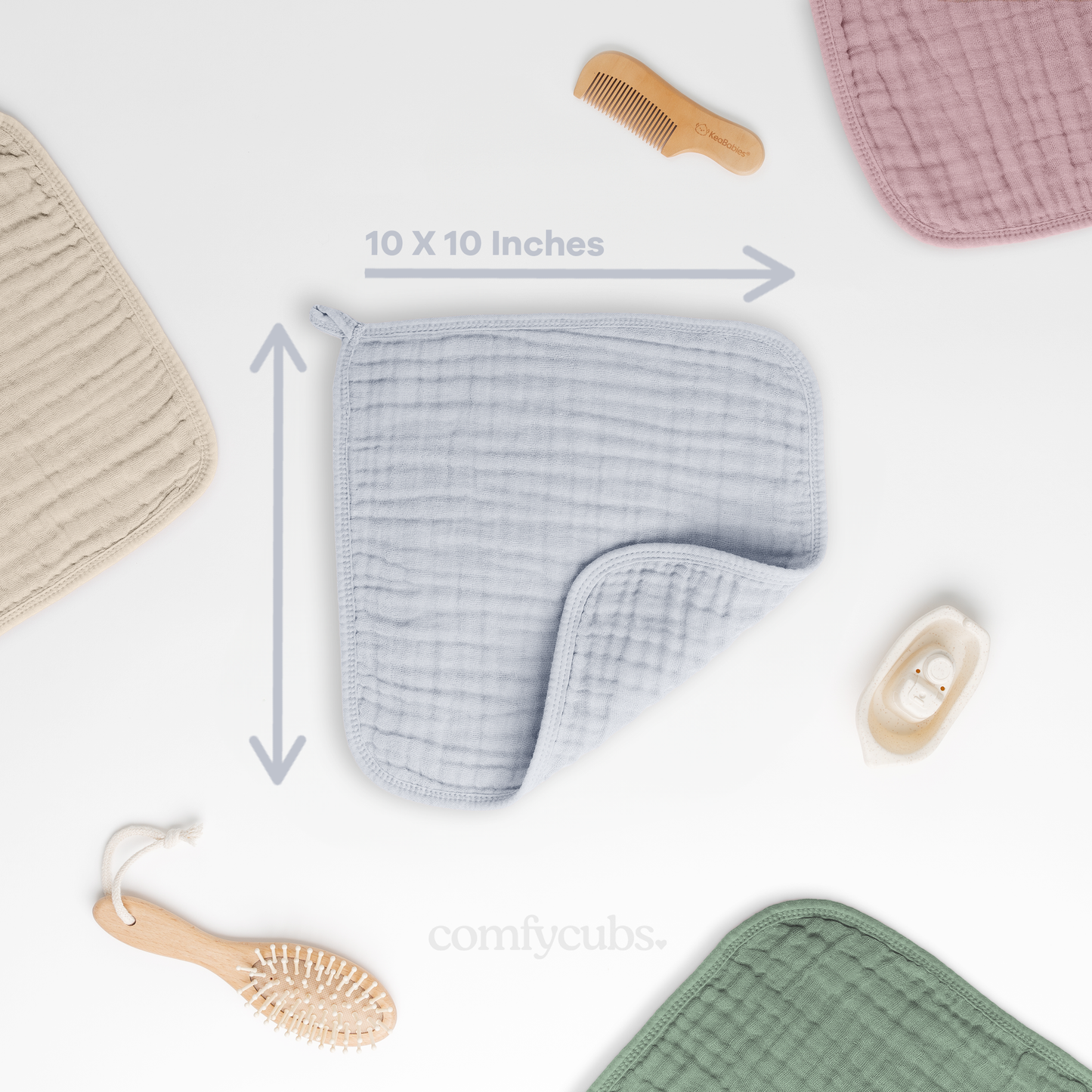 Muslin Washcloths - Slate