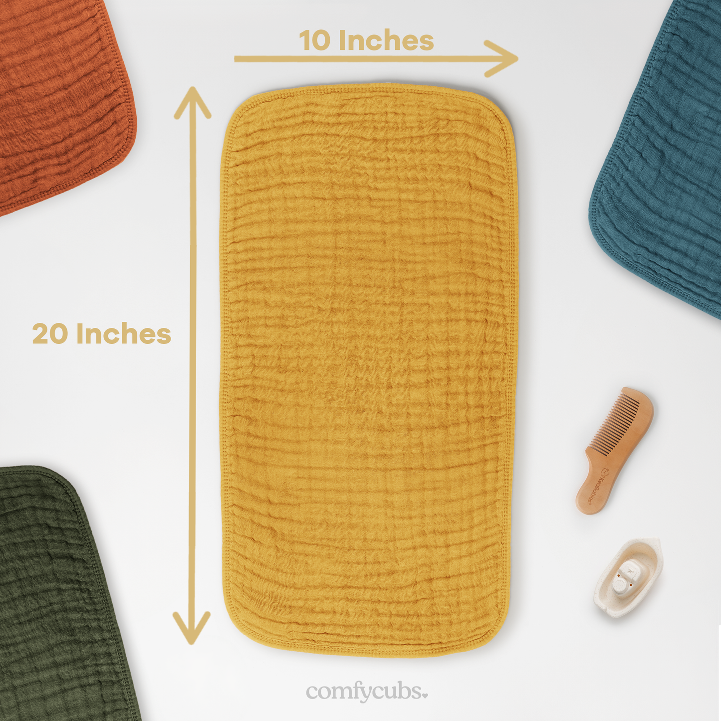 Muslin Burp Cloths - Turmeric
