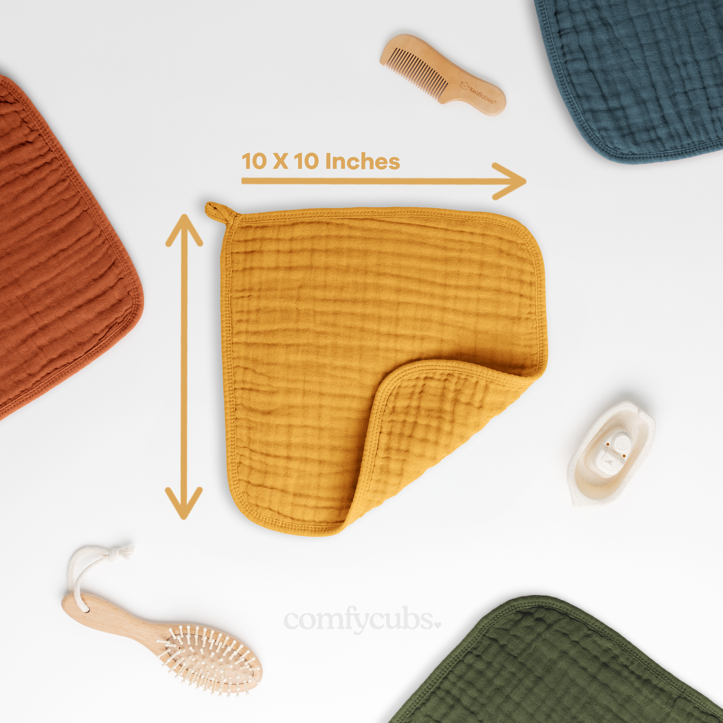 Muslin Washcloths - Turmeric