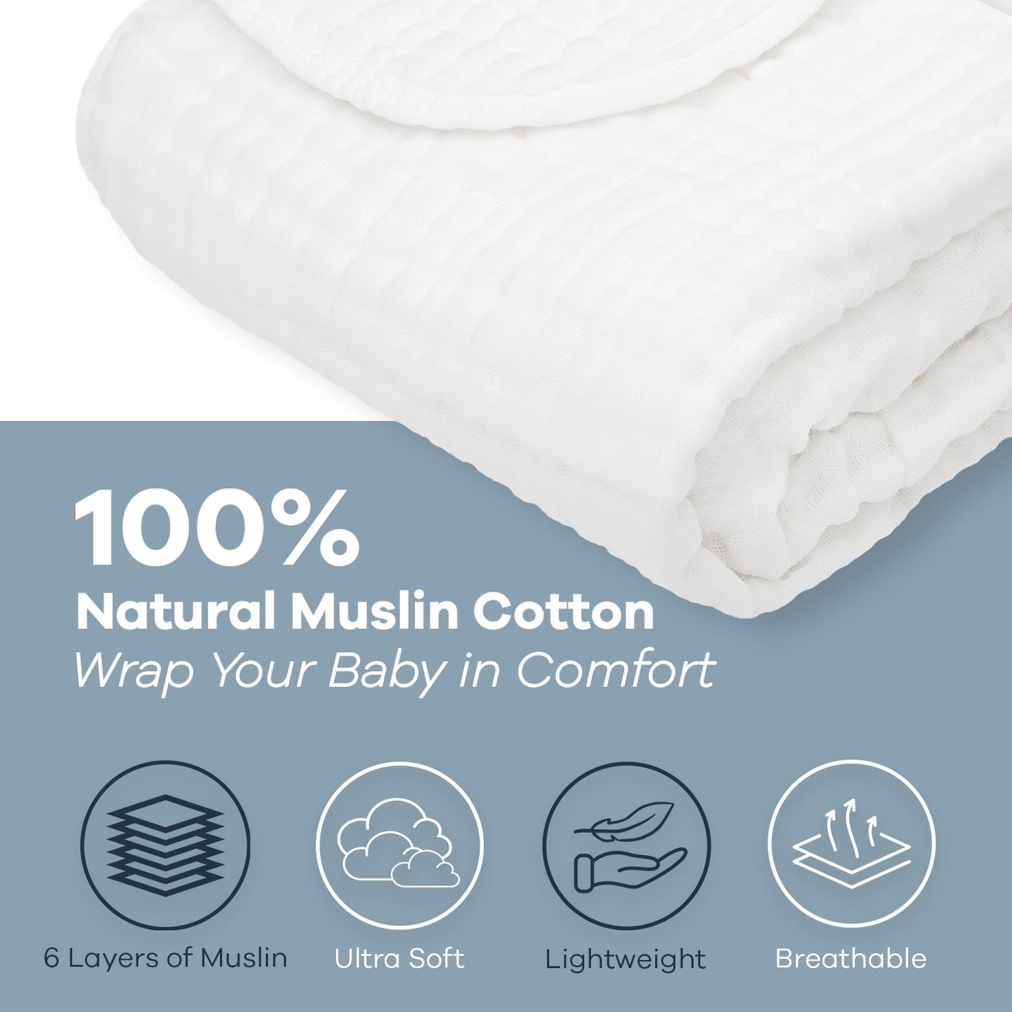 Baby Muslin Blanket in White