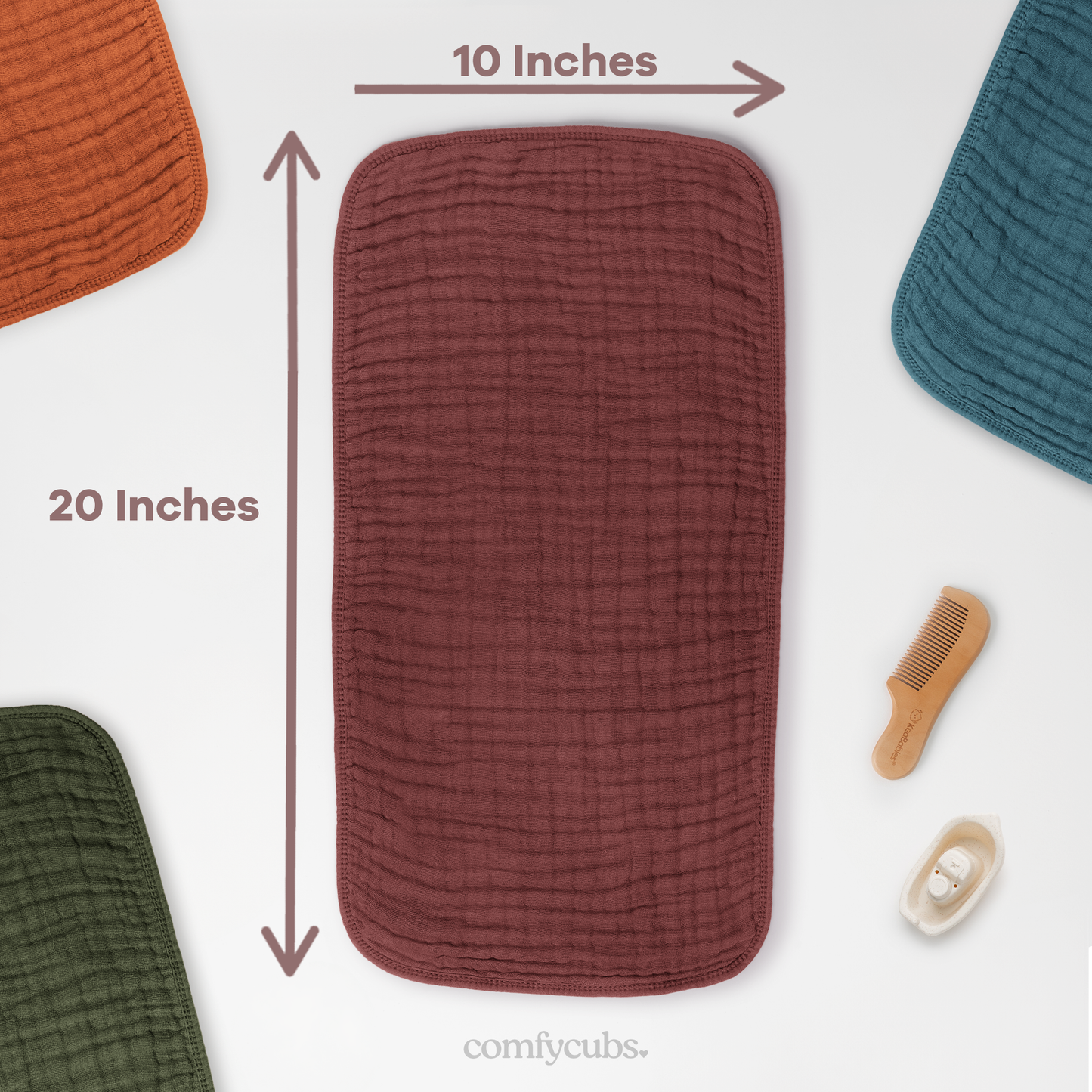 Muslin Burp Cloths  - Wine