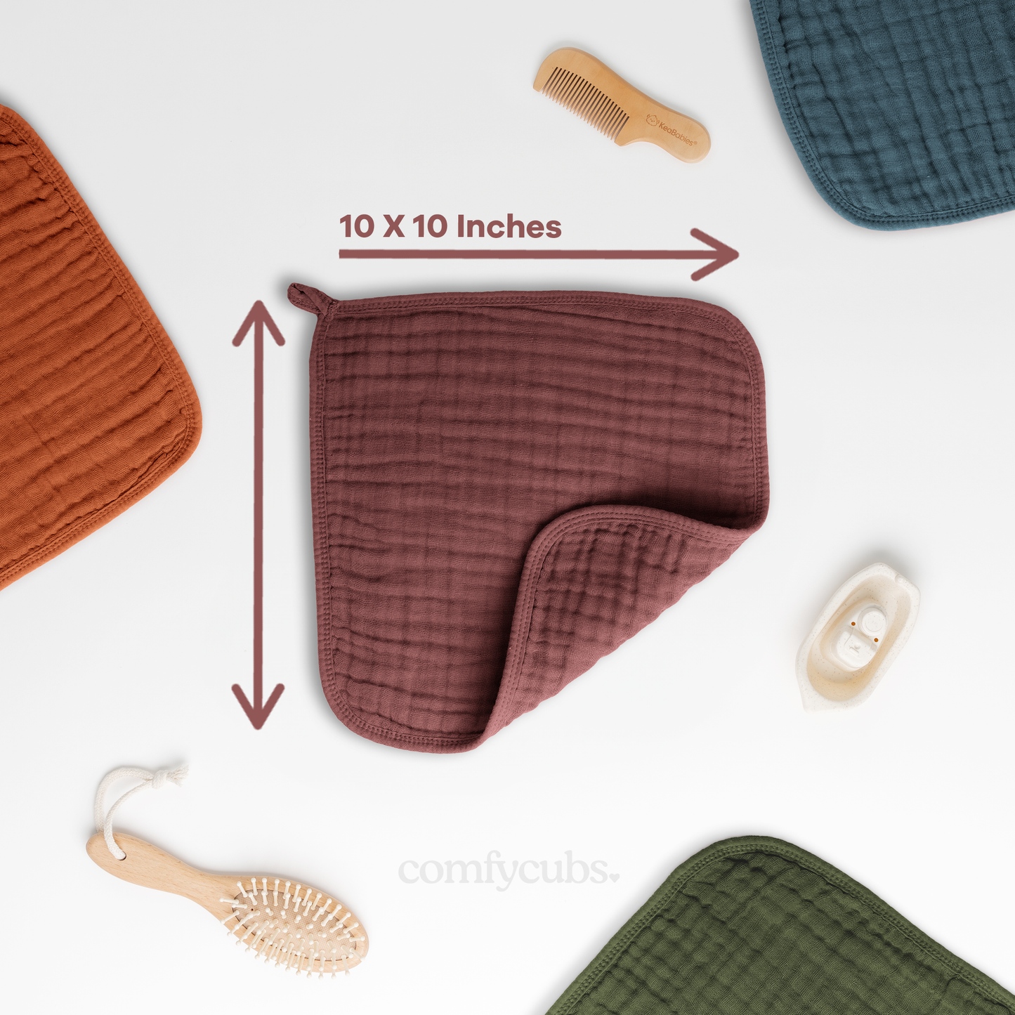 Muslin Washcloths - Wine