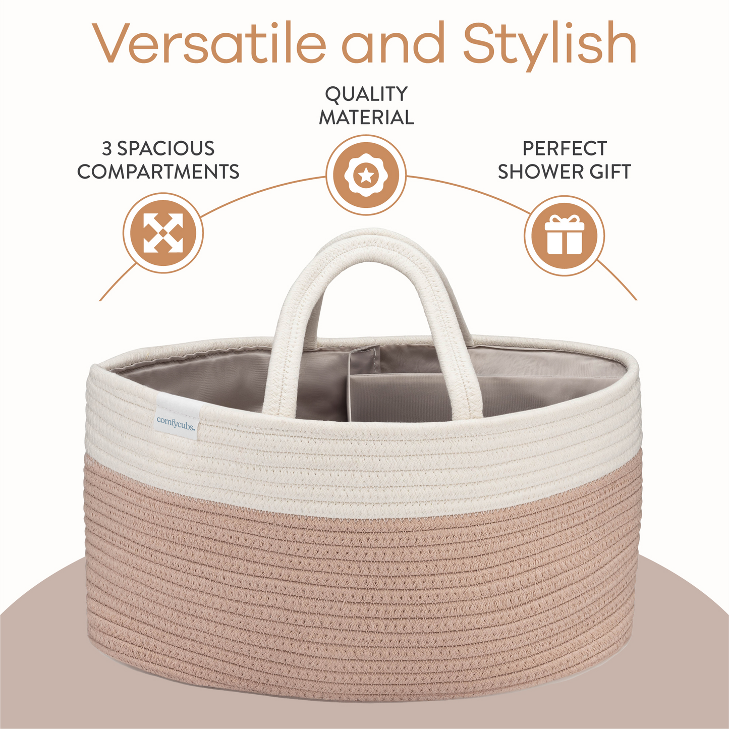 Rope Diaper Caddy - Blush