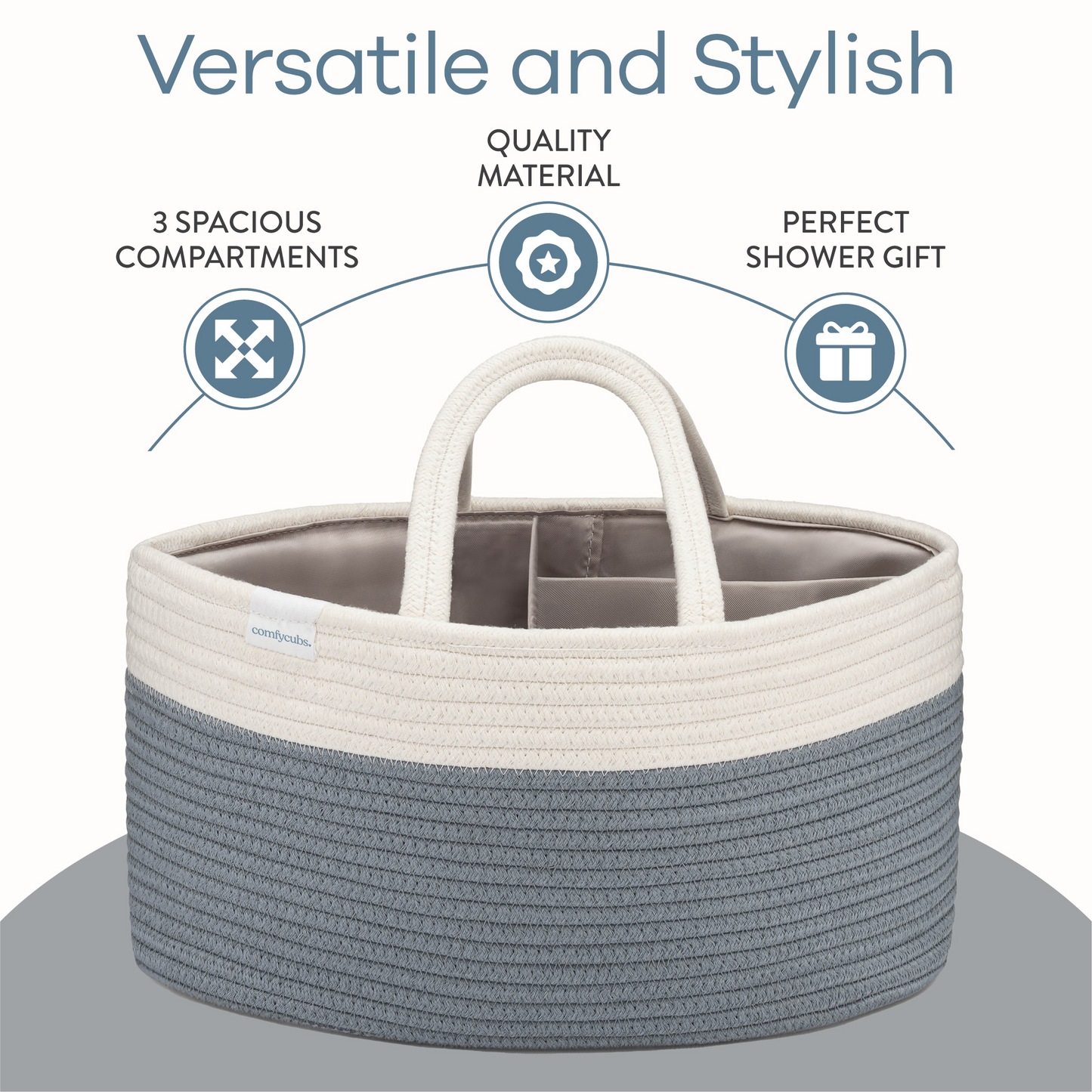 Rope Diaper Caddy - Pacific Blue