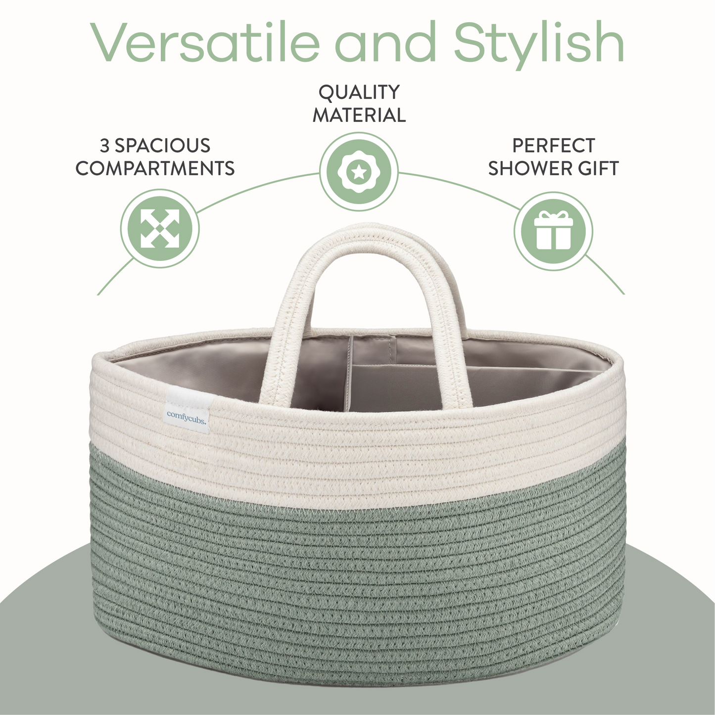 Rope Diaper Caddy - Sage