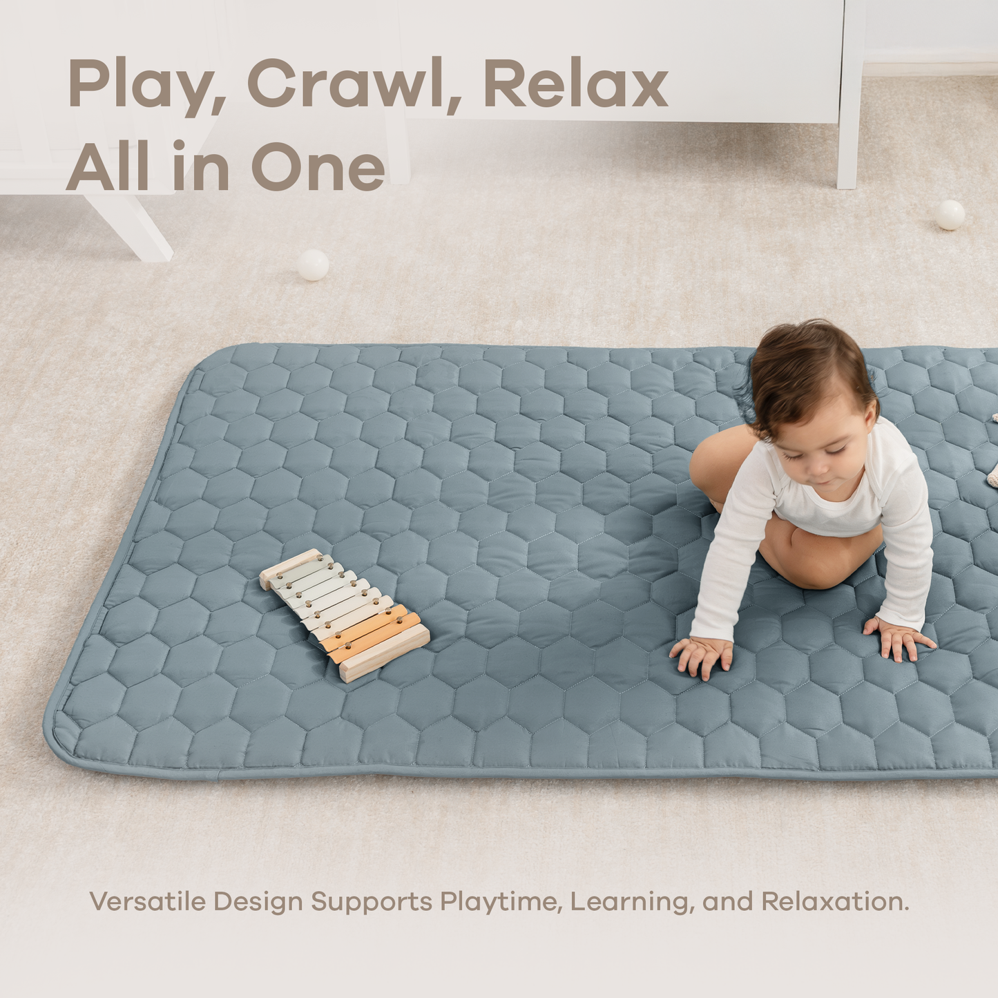 Play Mat with Non-Slip Bottom - Pacific Blue