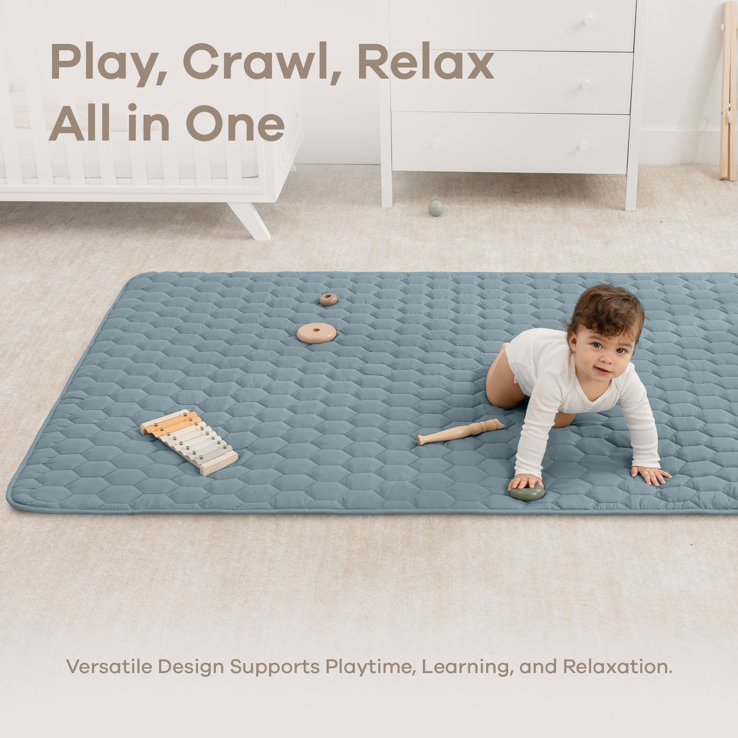 Play Mat with Non-Slip Bottom - Pacific Blue