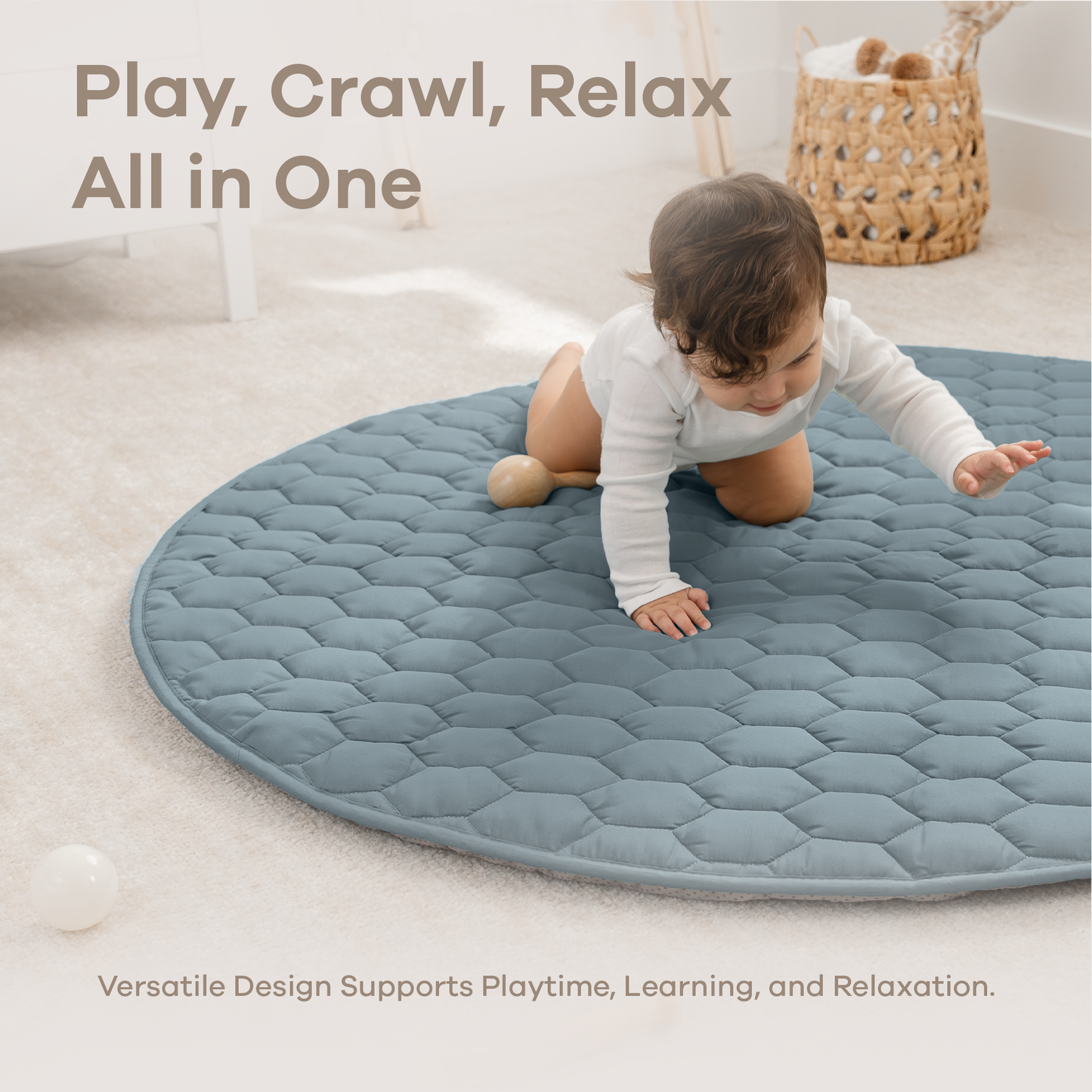 Play Mat with Non-Slip Bottom - Pacific Blue