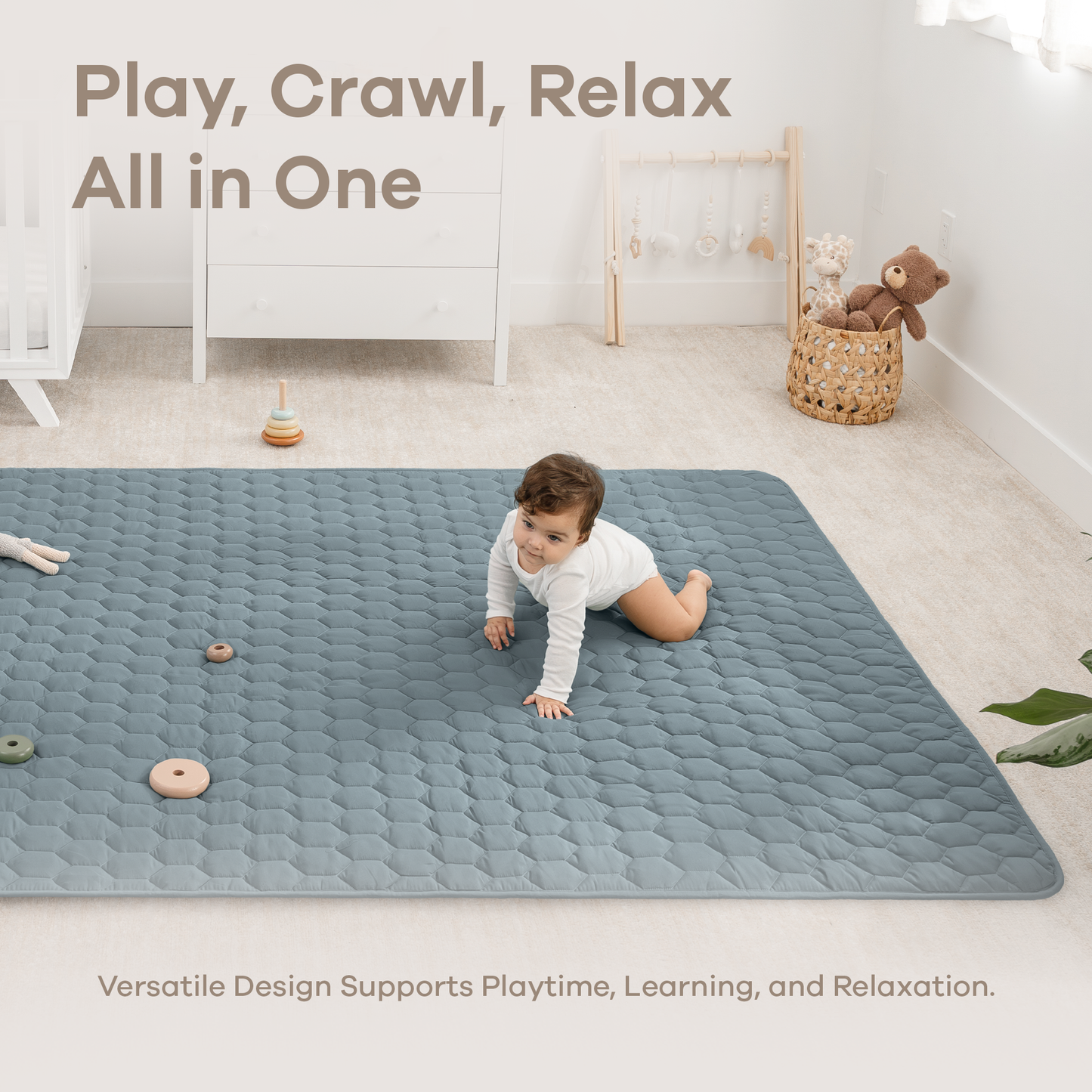 Play Mat with Non-Slip Bottom - Pacific Blue