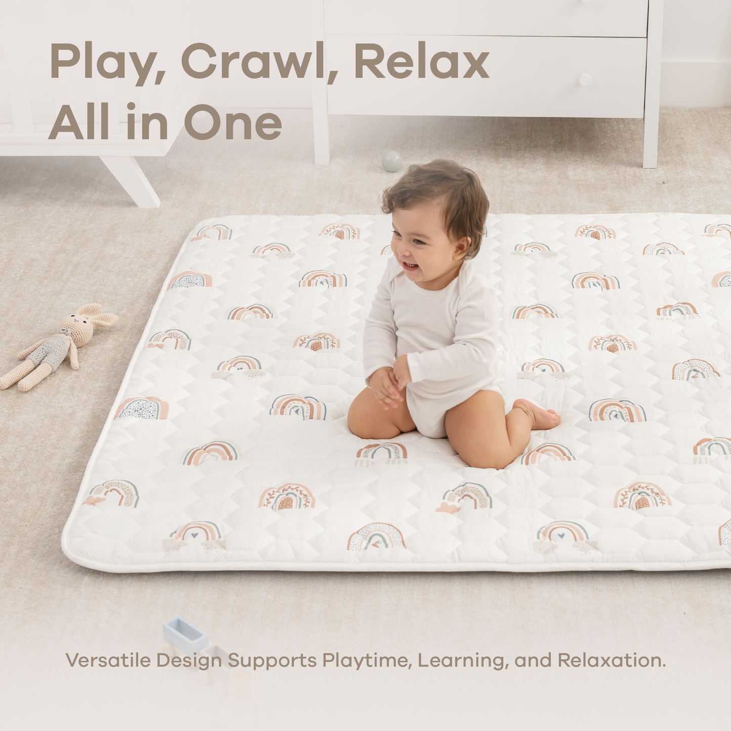 Play Mat with Non-Slip Bottom - Rainbow