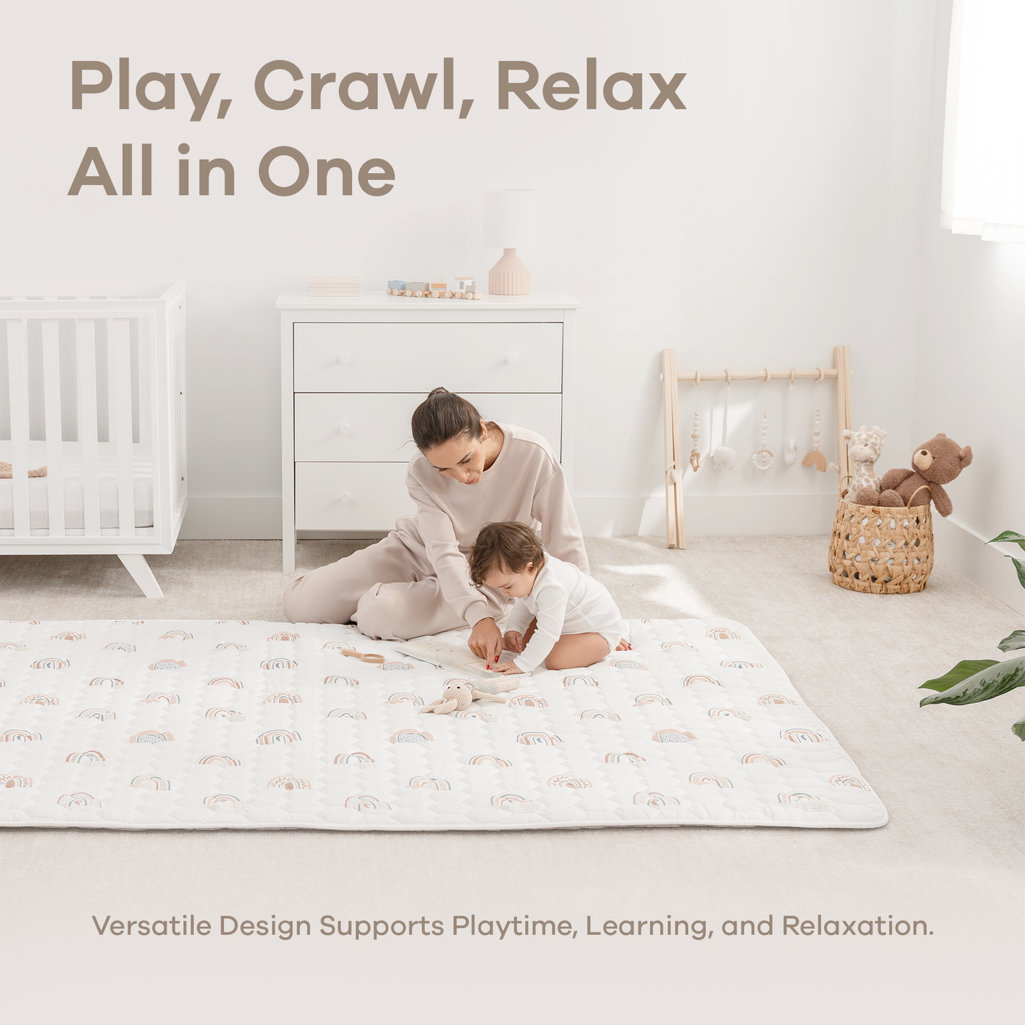 Play Mat with Non-Slip Bottom - Rainbow