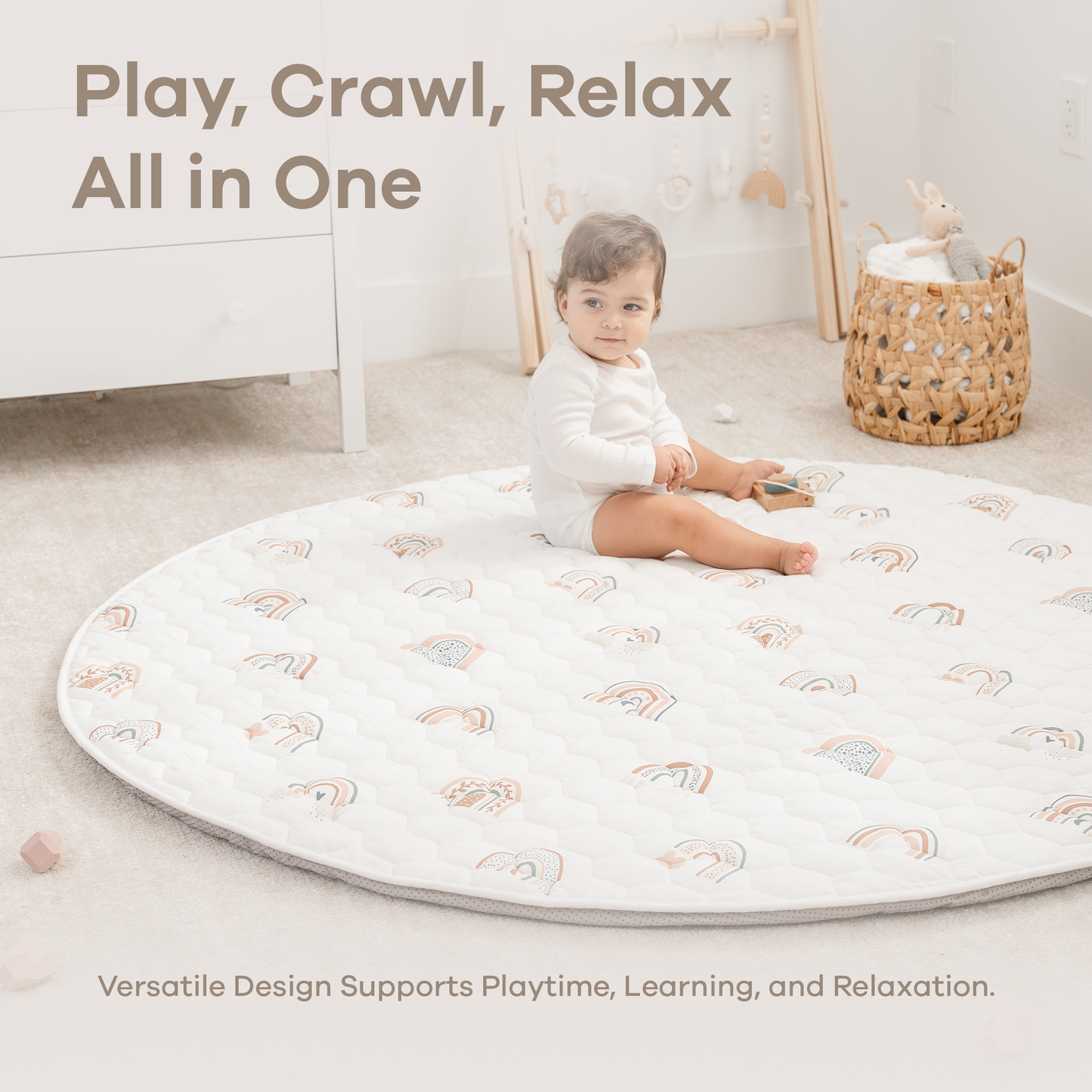 Play Mat with Non-Slip Bottom - Rainbow