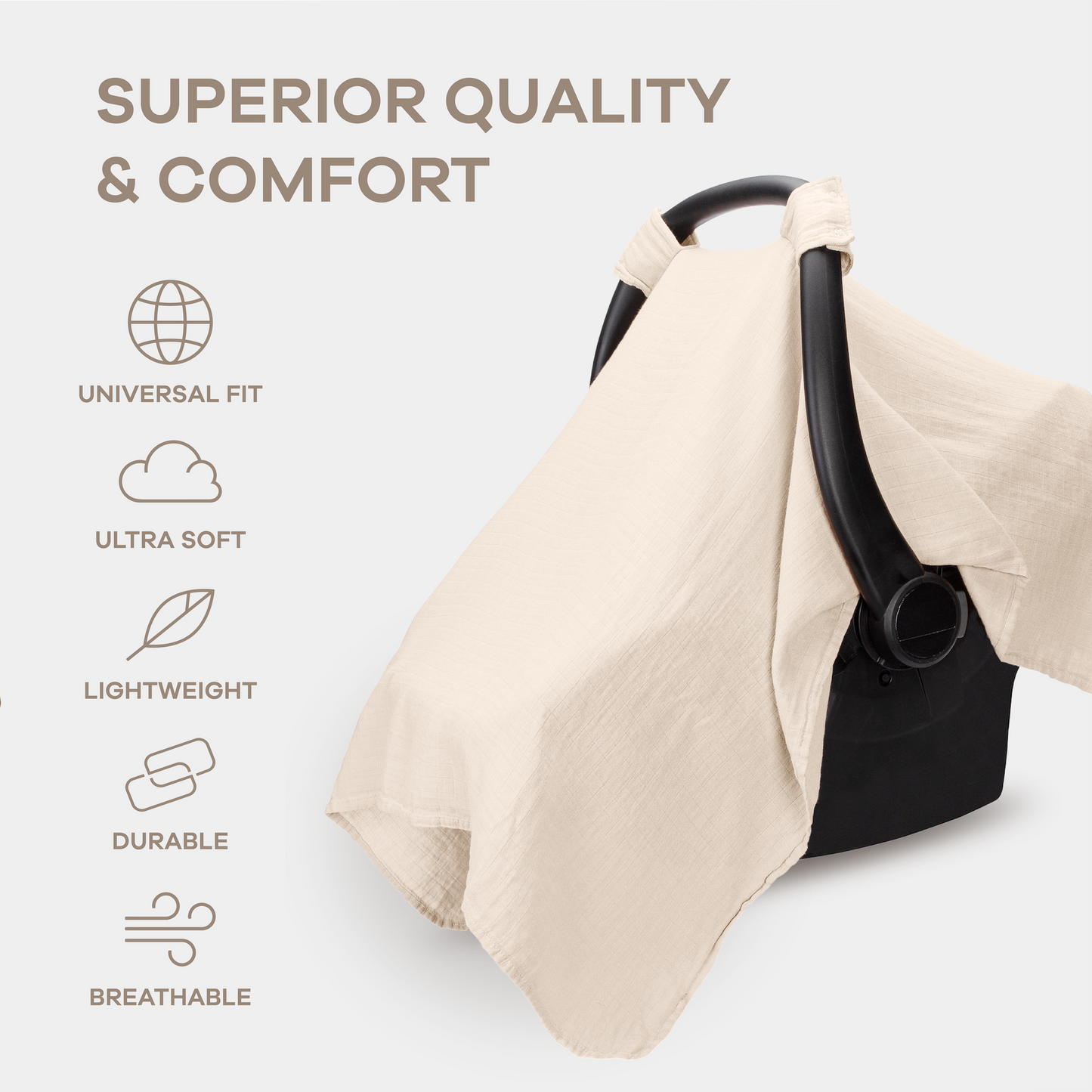 Baby Car Seat Cover - Sand