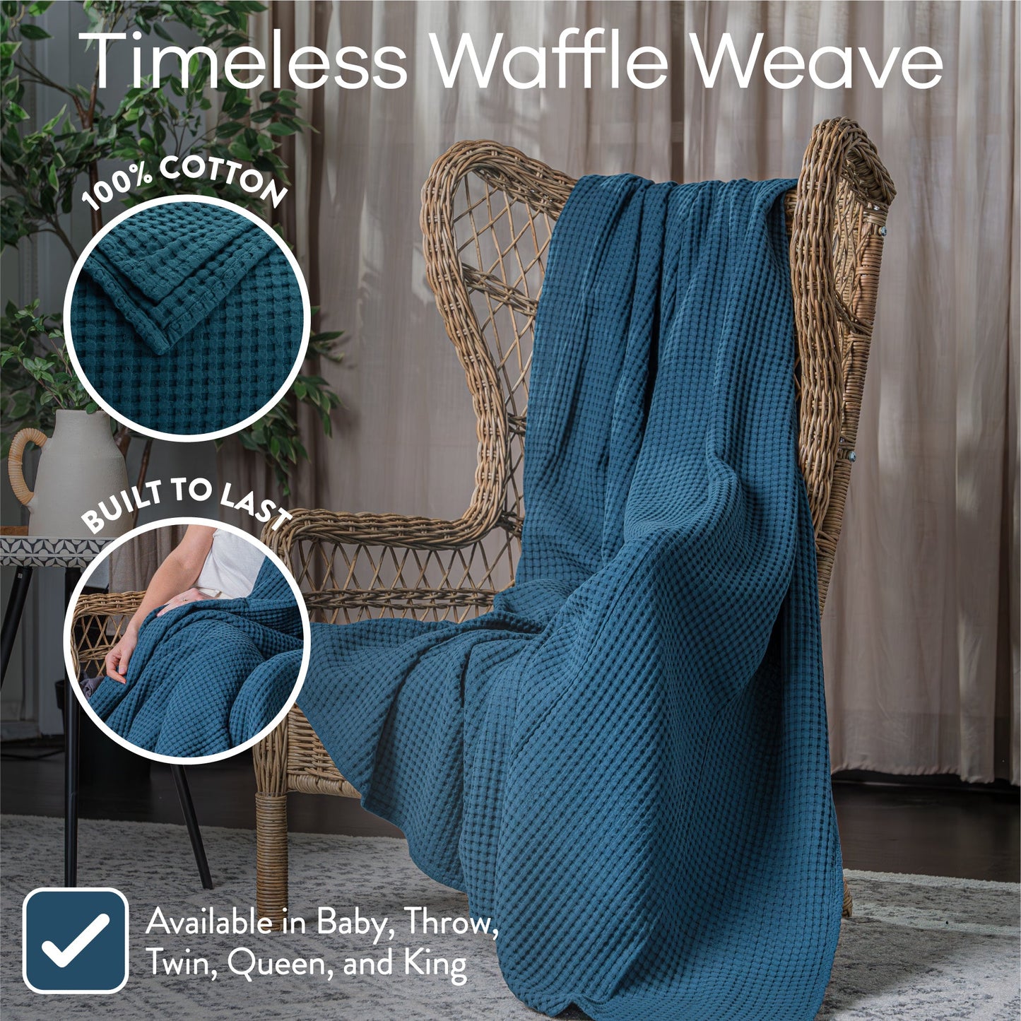 Adult Waffle Blankets in Neptune