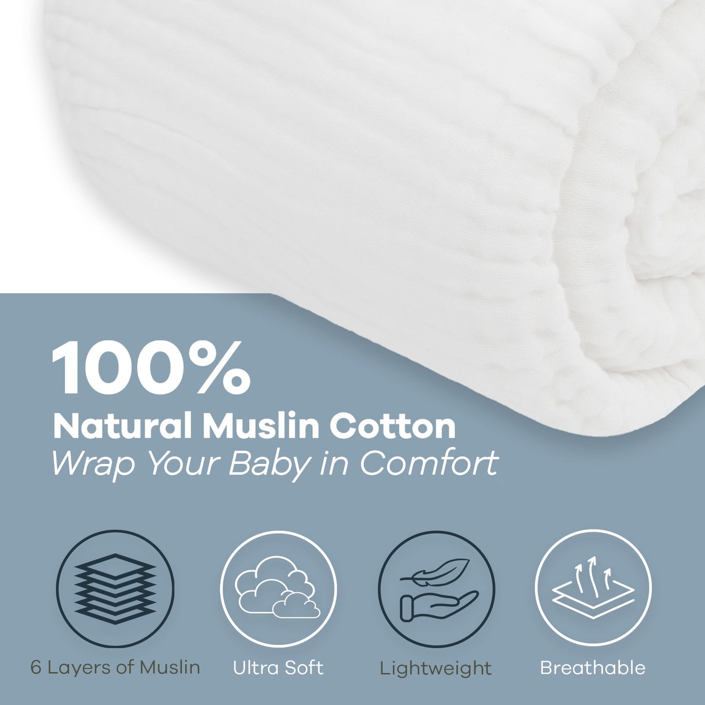 Adult Muslin Blanket in White