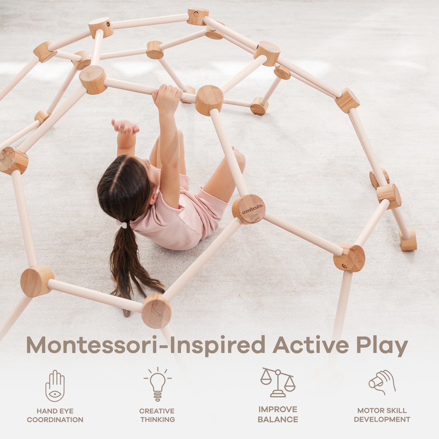 Wooden Climber for Kids (Blush)