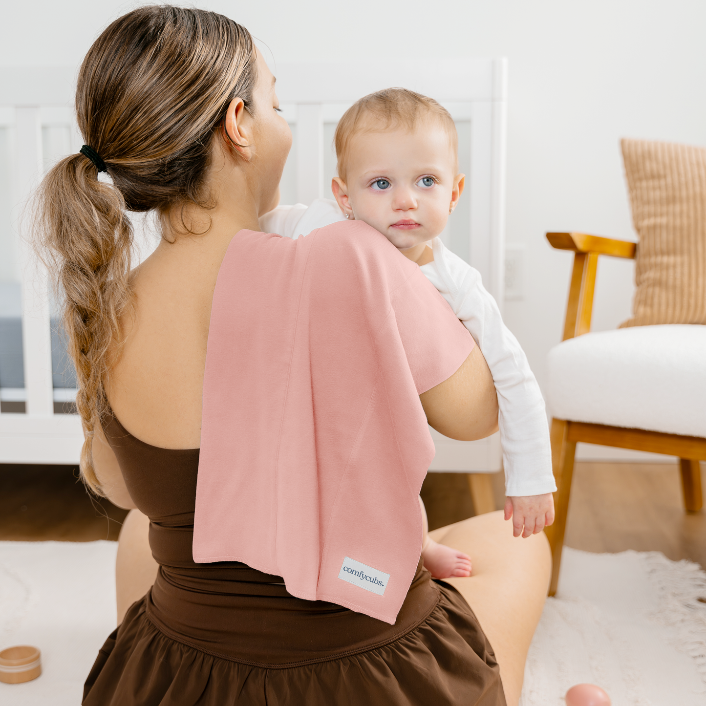 Cotton Burp Cloths - Bold Blush