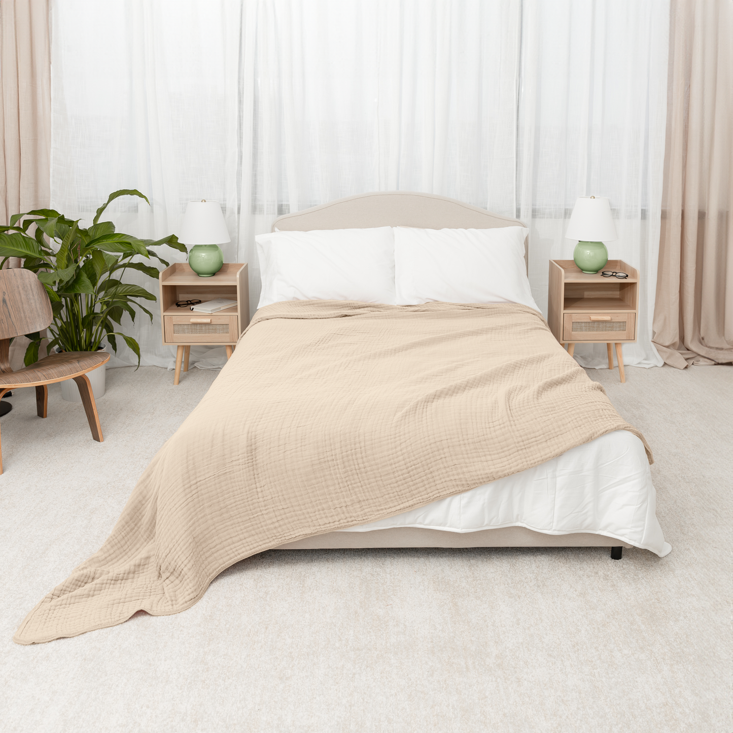 Adult Muslin Blanket in Sand