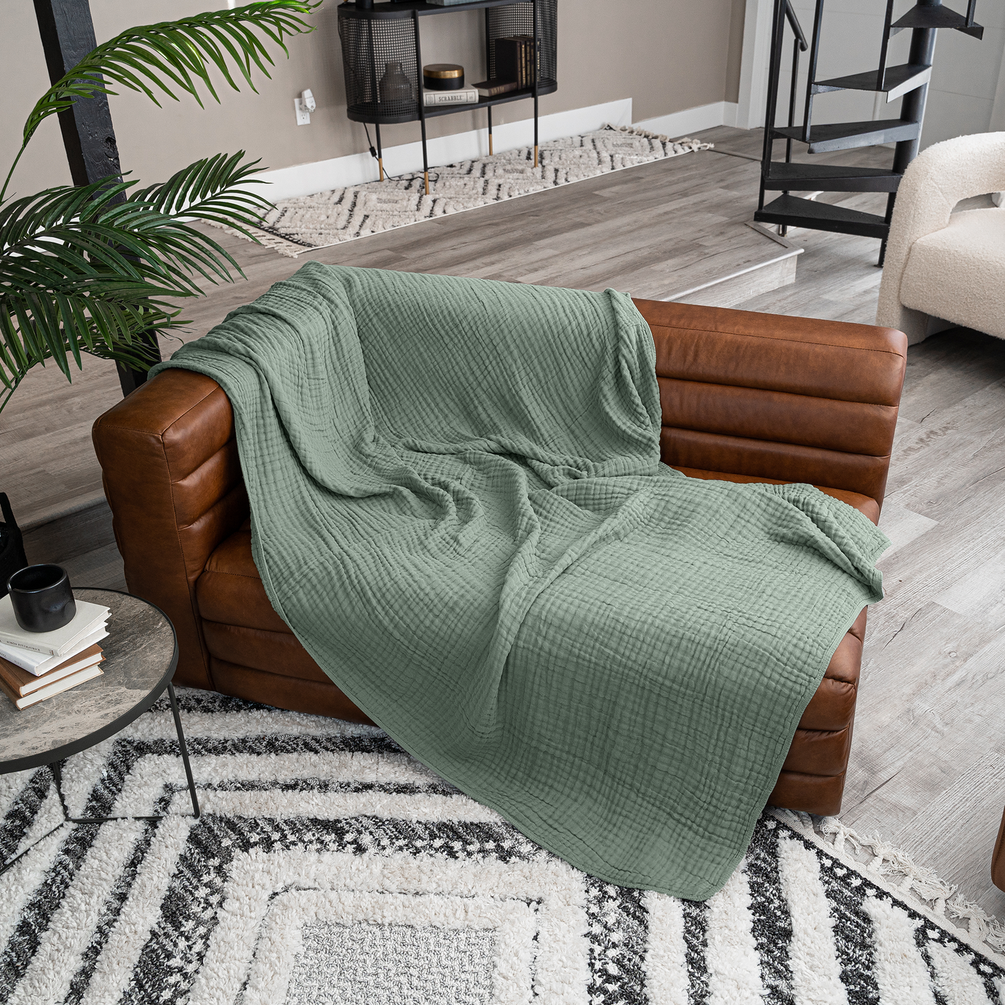 Adult Muslin Blanket in Fern