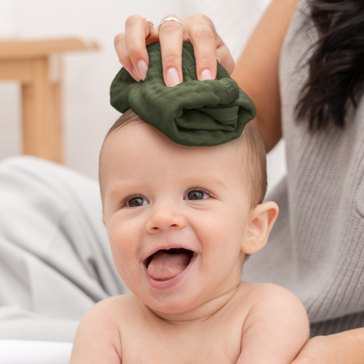 Muslin Washcloths - Kelp