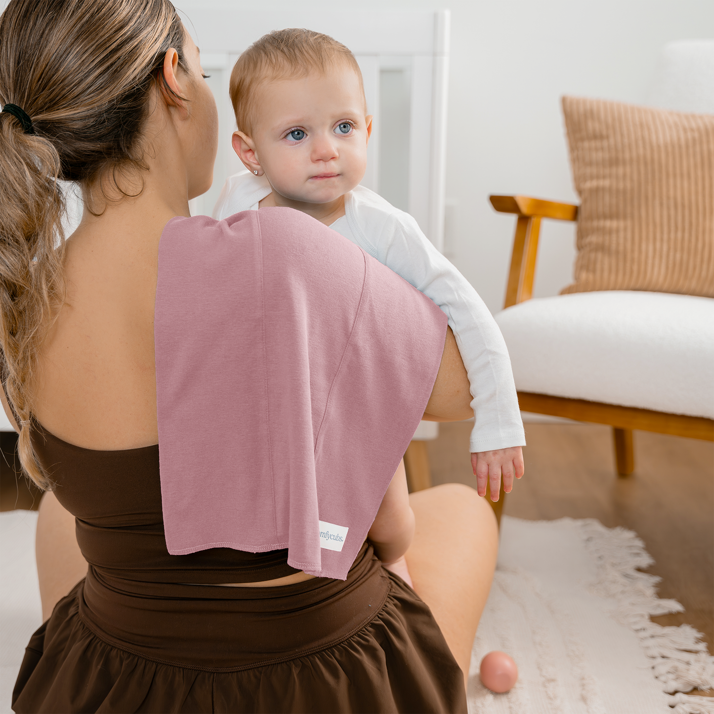 Cotton Burp Cloths - Mauve