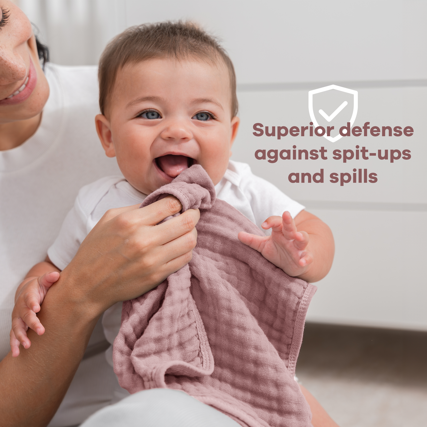 Muslin Burp Cloths - Mauve