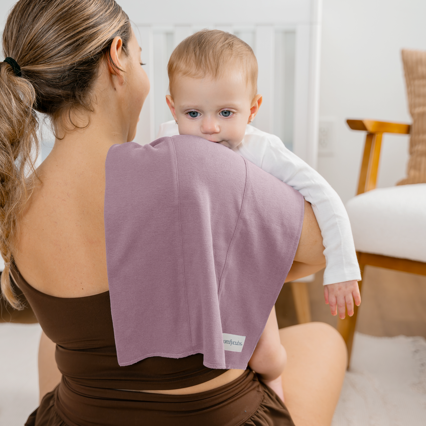 Cotton Burp Cloths - Mulberry