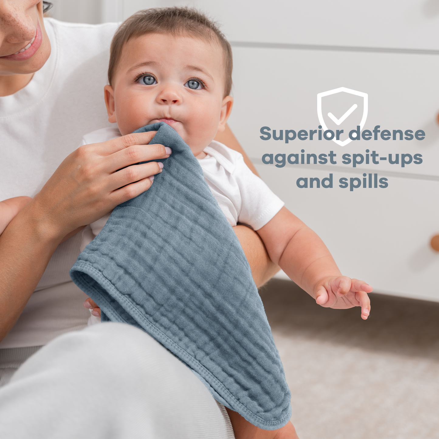 Muslin Burp Cloths - Pacific Blue