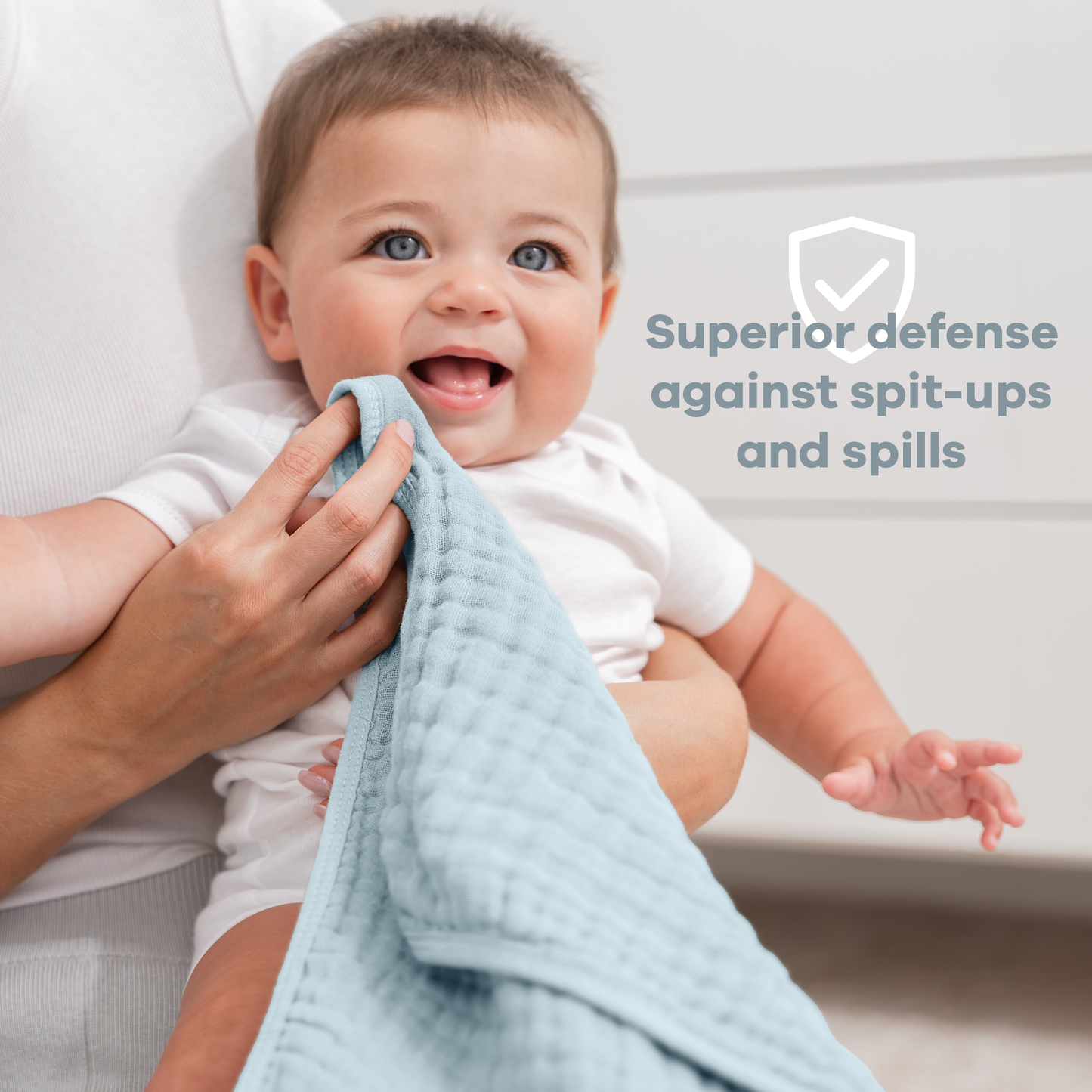 Muslin Burp Cloths - Sky Blue