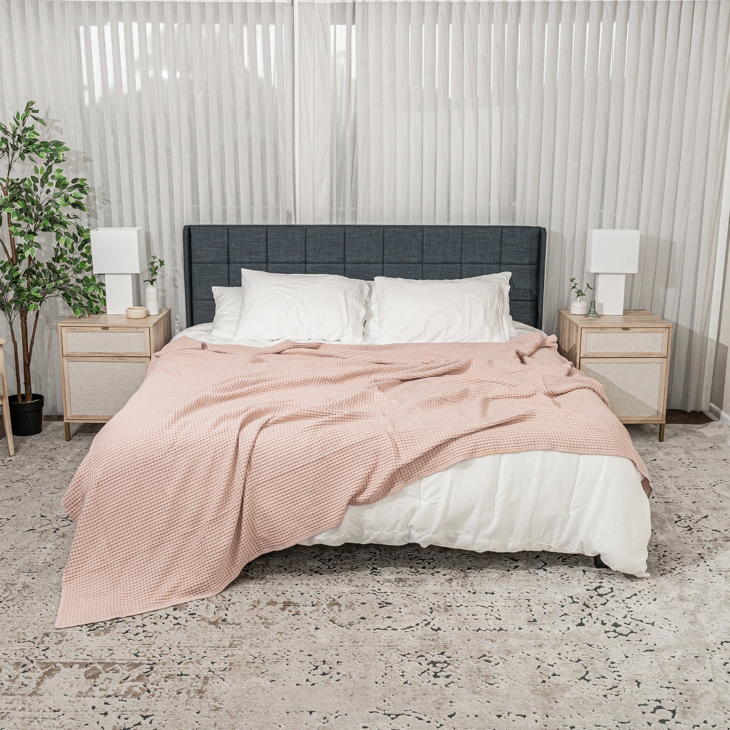 Adult Waffle Blankets in Blush