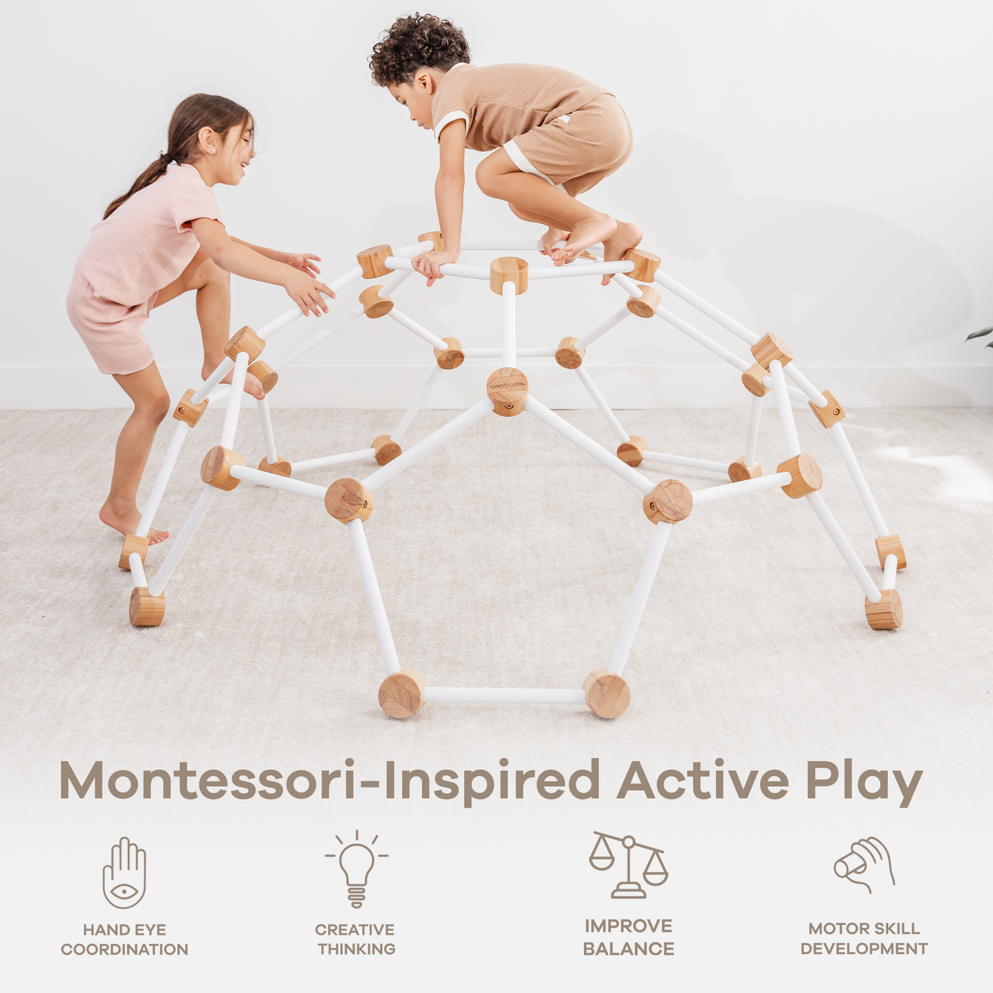 Wooden Climber for Kids (White)