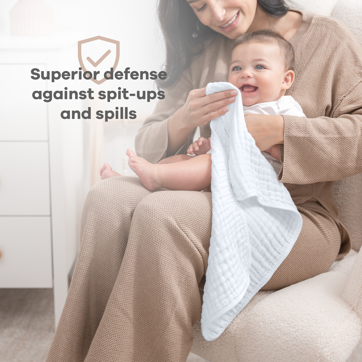 Muslin Burp Cloths - White