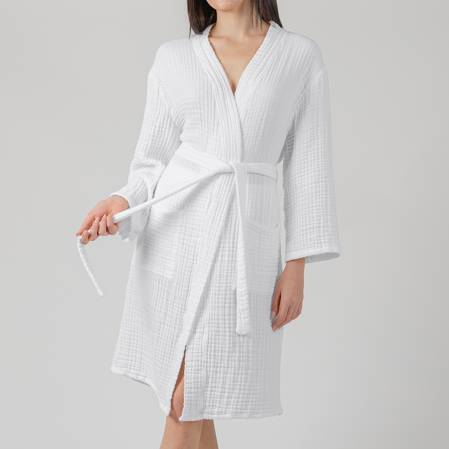 Muslin Bathrobe, White