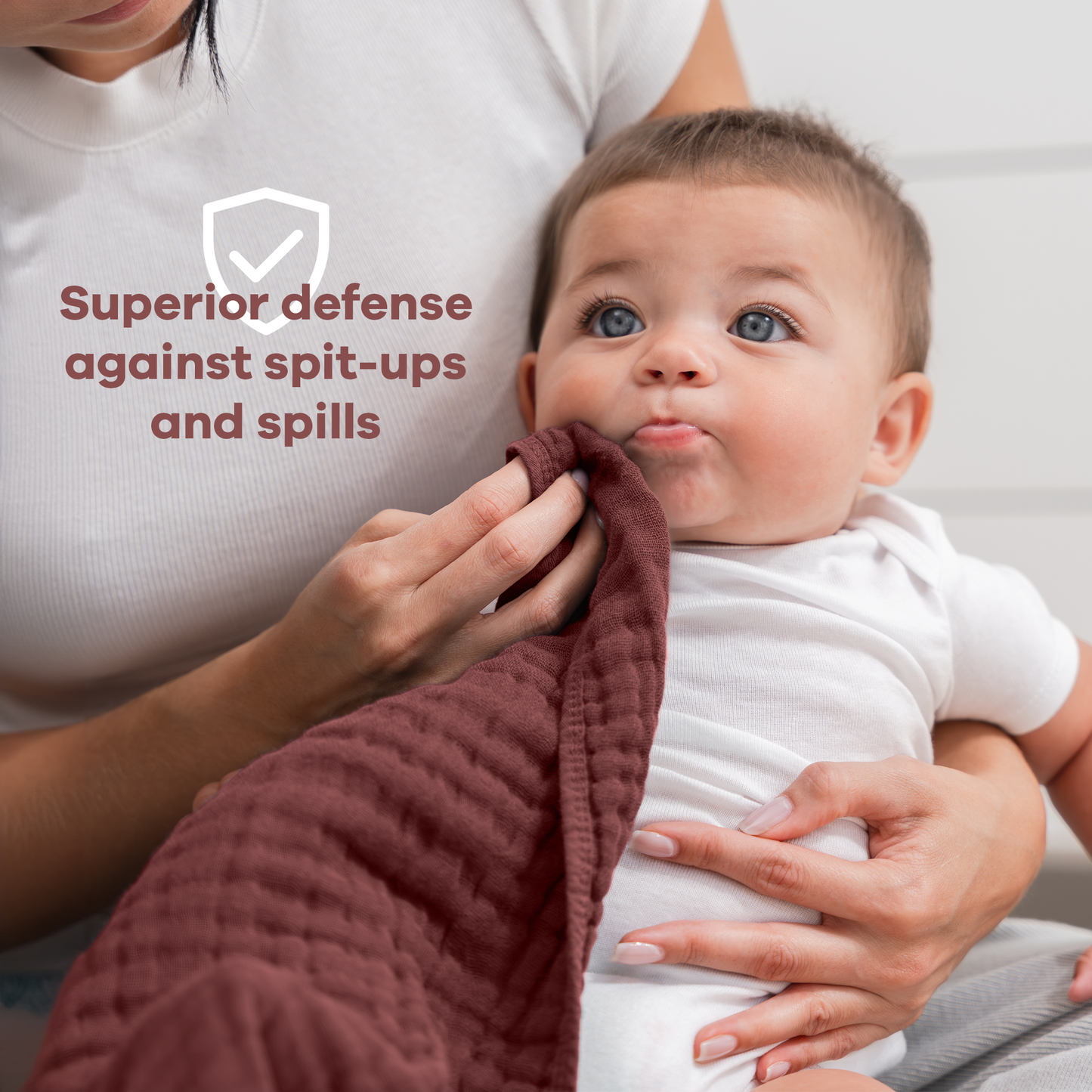 Muslin Burp Cloths  - Wine