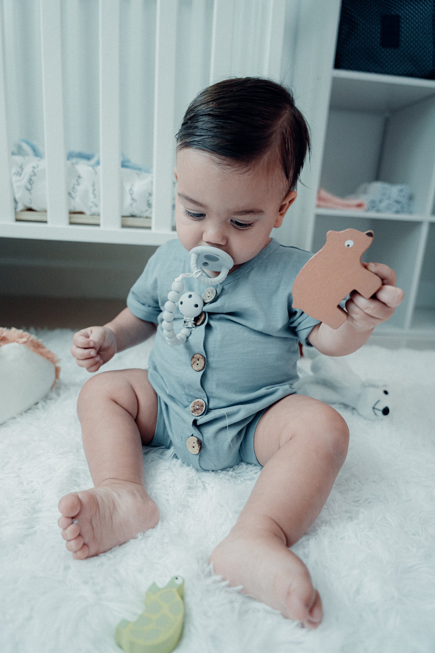 Pacifier Clips, 2 Pack - Grey