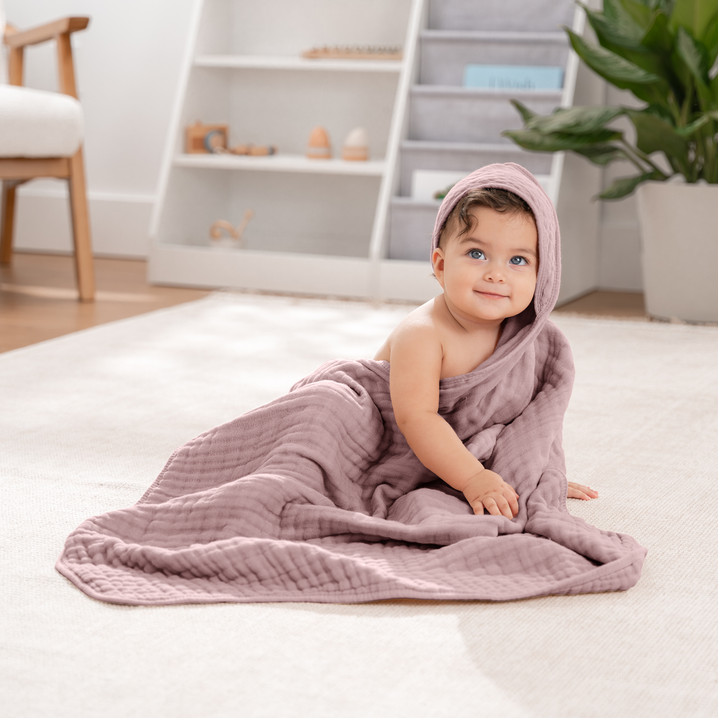 Baby Hooded Towels - Mauve